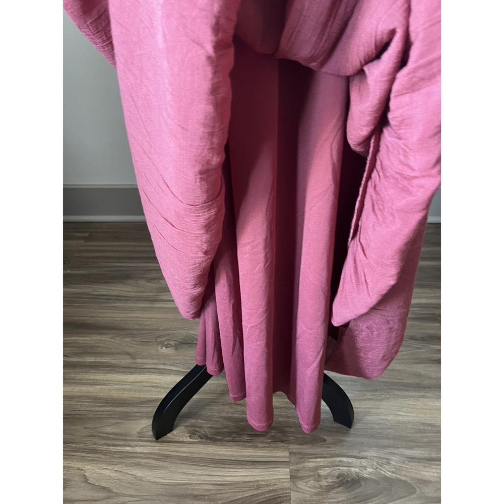 Audrey Parks Womens Smocked‎ Milkmaid Tiered Maxi Dress Pink Princess Feminine S - Picture 6 of 13